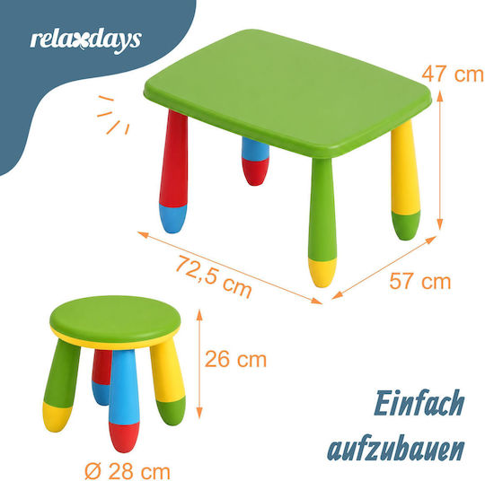 Set de Masă pentru Copii cu Scaune din Plastic Multicolor Relaxdays
