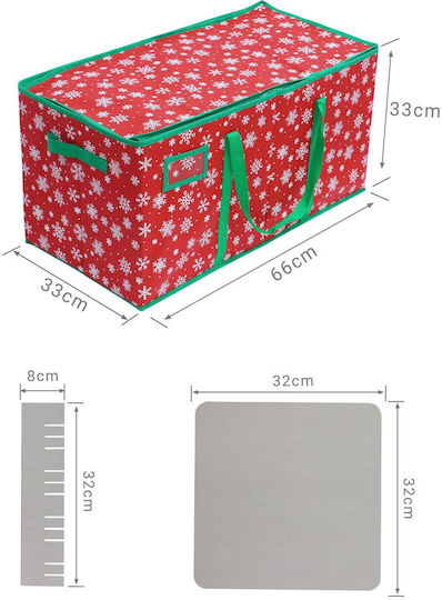 Relaxdays Christmas Ornament Storage Box 10052272_469 128-piece Capacity Adjustable Dividers 4 6 8 Cm Ornaments Red Green 33 X 66 X 33 Cm