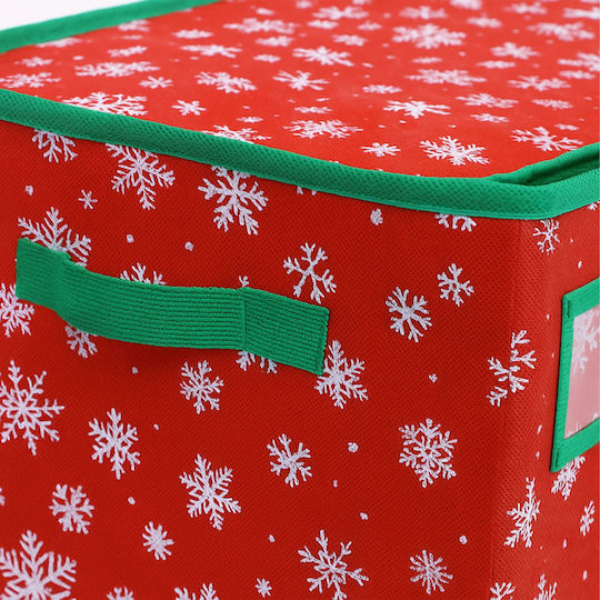 Relaxdays Christmas Ornament Storage Box 10052272_469 128-piece Capacity Adjustable Dividers 4 6 8 Cm Ornaments Red Green 33 X 66 X 33 Cm