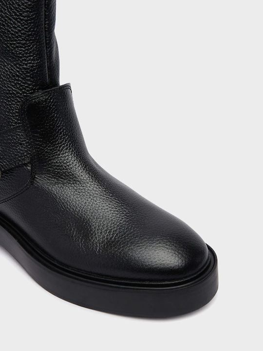 Ghete Biker de Damă din Piele Negre
