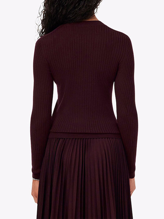 Lacoste Damenpullover aus Wolle mit langen Ärmeln Bordeaux