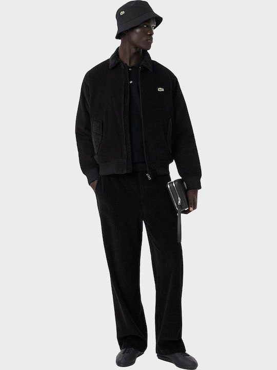 Lacoste Langarm-Pullover im Polo-Stil Schwarz