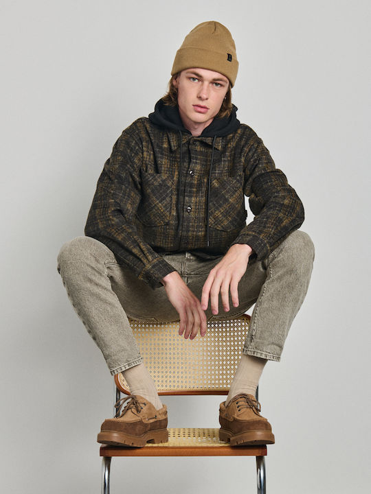 Justin Overshirt с Дълъг Ръкав в Стандартна Кройка на Каре, Многоцветен