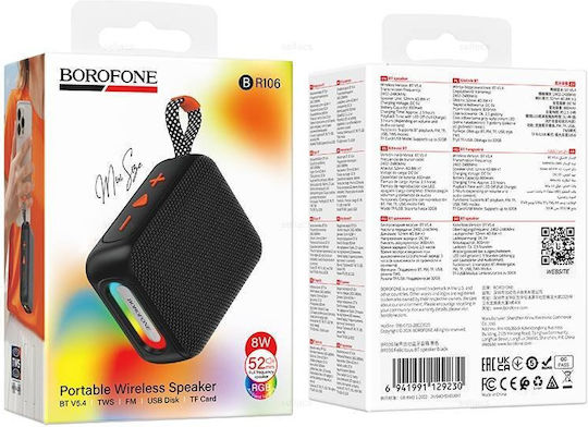 Borofone BR106 Bluetooth Speaker With Radio and Battery Life Up to 3 Hours Black