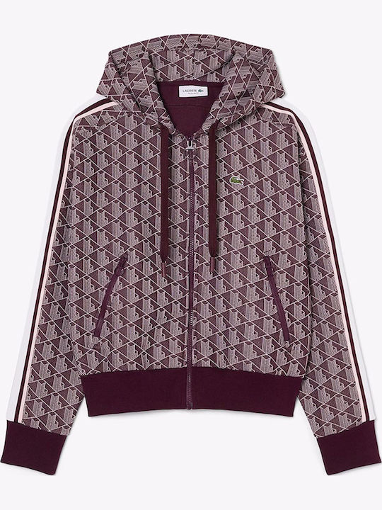 Lacoste Kapuzenjacke in Bordeauxrot
