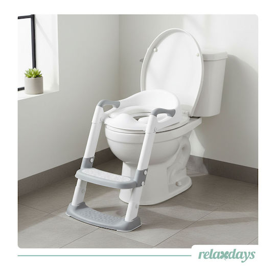 Relaxdays Scaun De Toaletă Pentru Copii Alb