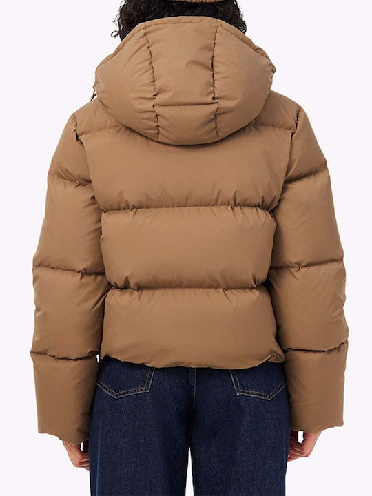 Lacoste Damen-Pufferjacke für den Winter Cookie Brown