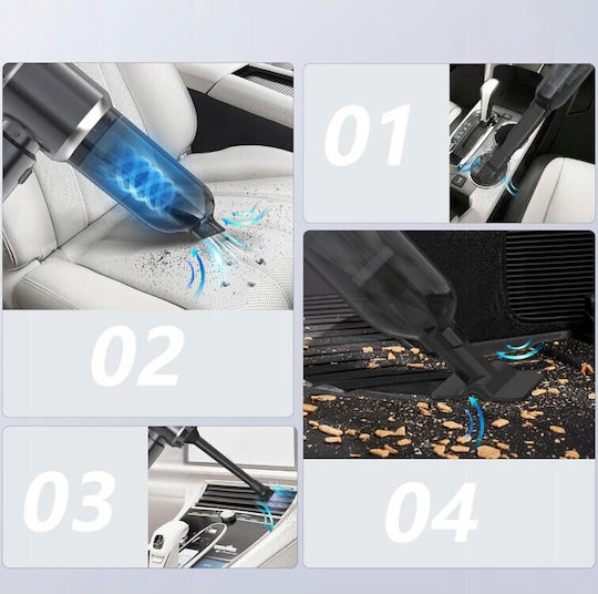 Aspirator Auto Portabil Flippy Home Car, 3 Viteze, Încărcare Rapidă Type-C, Tub Prelungitor, 2000 mAh, 7 Duze pentru Aspirare și Suflare, 21x20x6.5 Cm, Negru