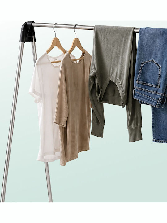 Relaxdays Silver Metal Freestanding Clothes Rack 123.5x49x122cm