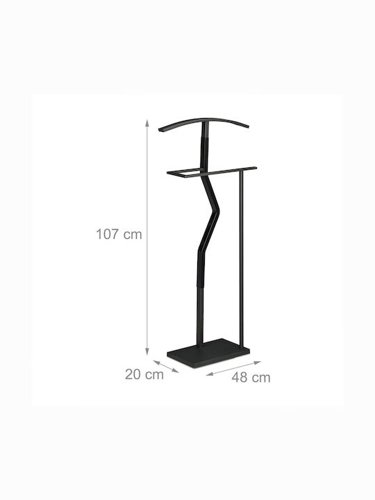 Relaxdays Black Metal Freestanding Clothes Rack 45x30x120cm