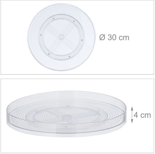 Relaxdays Organizator Rotativ pentru Condimente din Plastic Transparent