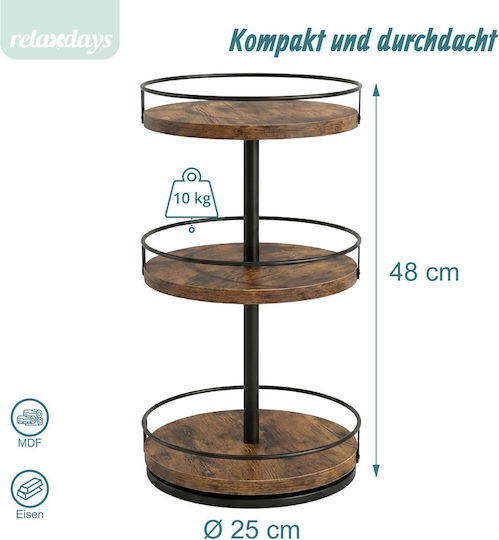 Relaxdays Organizator pentru Condimente din Lemn Negru