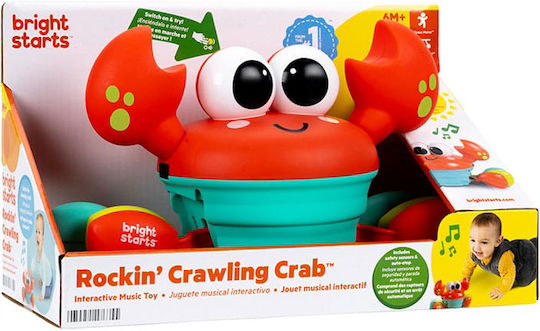 Bright Starts Jucărie pentru Bebeluși Rockin Crawling Crab cu Muzică