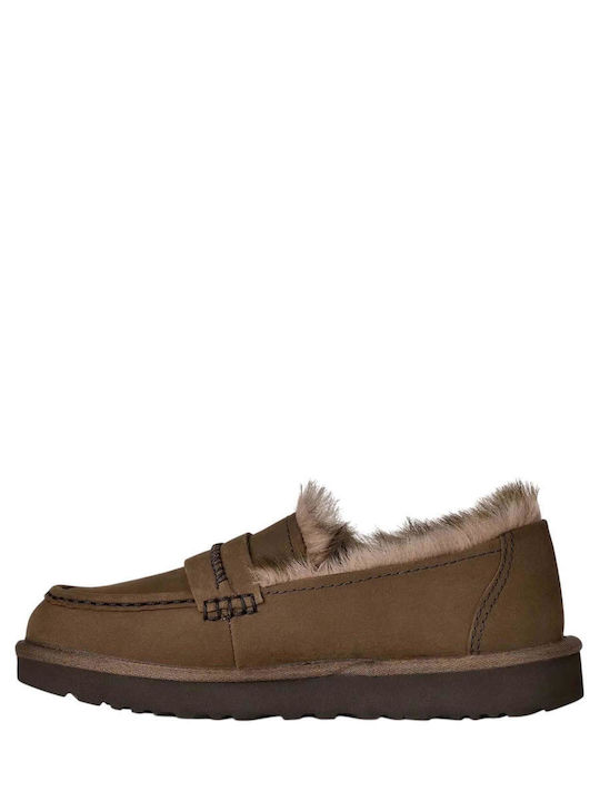 Ellis Damen Slip-Ons aus braunem Leder