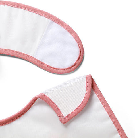 Babyono Terry Αδιάβροχη Σαλιάρα Υφασμάτινη με Αυτοκόλλητο Ροζ για 6 m+