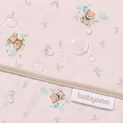 Babyono Teddy Αδιάβροχη Ποδιά Υφασμάτινη με Αυτοκόλλητο, Τσέπη & Μανίκια για 6 m+