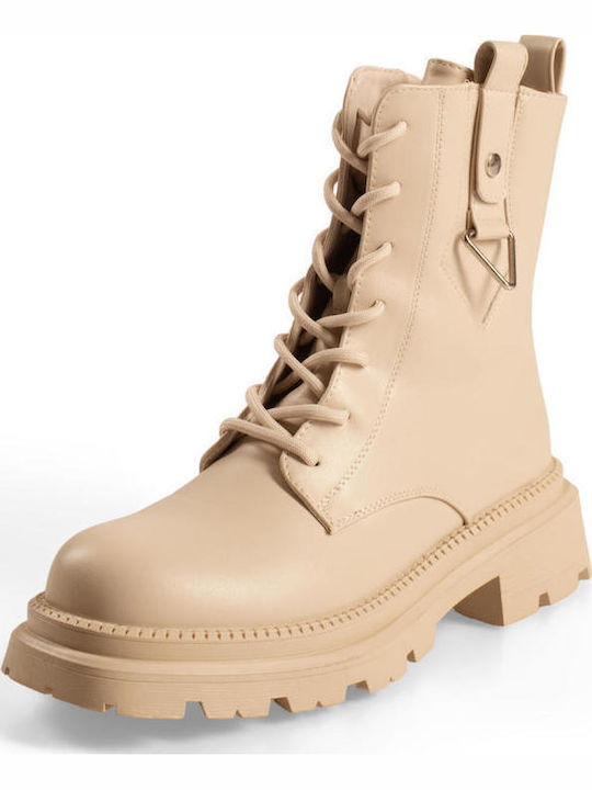 Damen-Beige-Kampfstiefel
