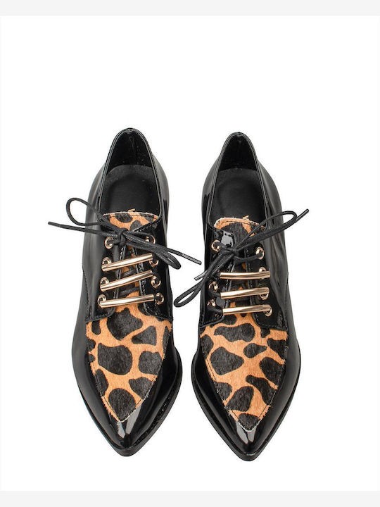 Damenstiefeletten Oxfords Schwarz