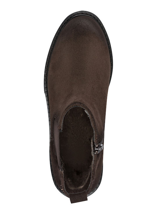 Wildleder Damen Stiefeletten Braun