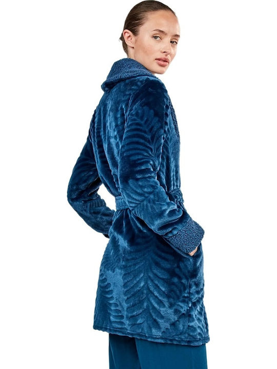 Gisela Winter Women's Fleece Robe Blue