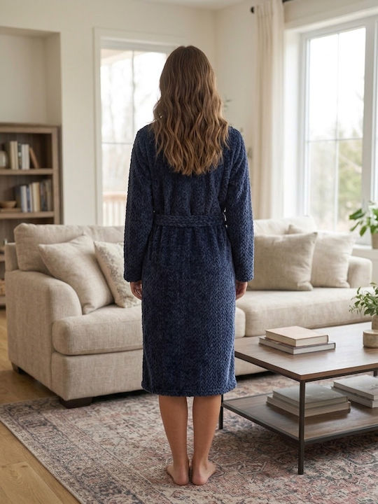 Passion Winter-Bademantel für Damen Blau