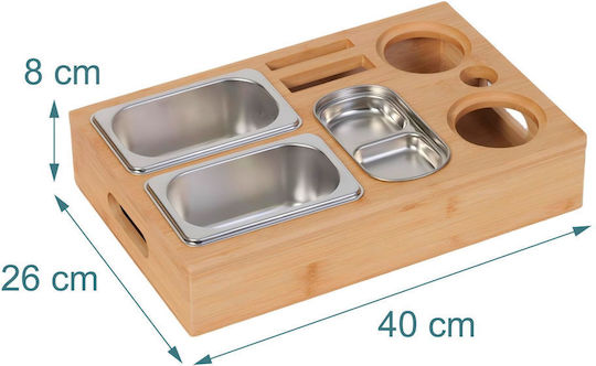 Relaxdays Bambus Serviertablett 60x30x15cm