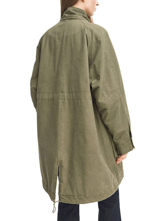 Damenparka für den Winter Olivbraun