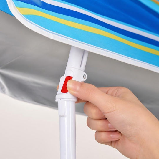 Umbrelă Pliabilă Plajă Diametru 2.4m Multicoloră