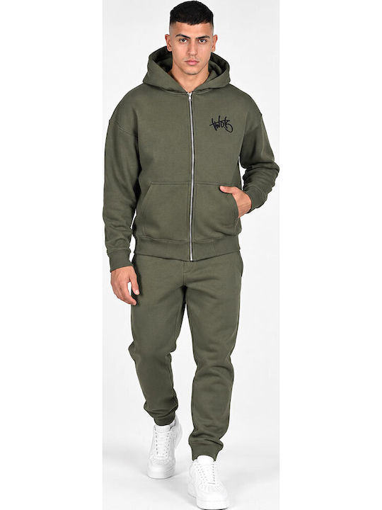 Khaki Hooded Cardigan
