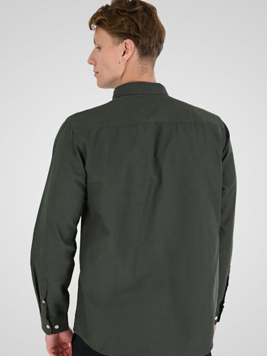 Langärmeliges Hemd in normaler Passform in Khaki