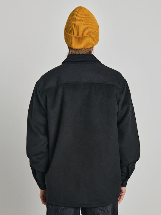 Langärmeliges Overshirt Schwarz