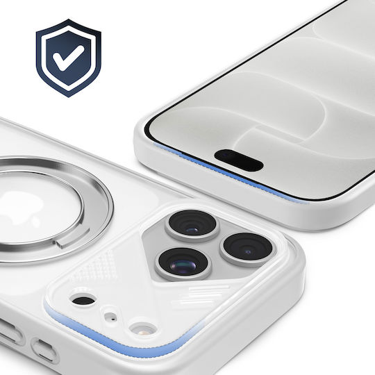 Pango Magsafe Case Iphone 18 Pro Translucent Back Rotating Ring White