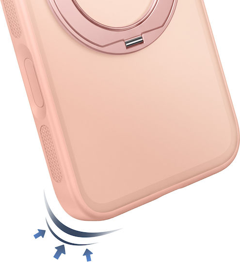 Pango MagSafe Case für iPhone 18 Pro mit transluzenter Rückseite und drehbarem Ring in Hellrosa