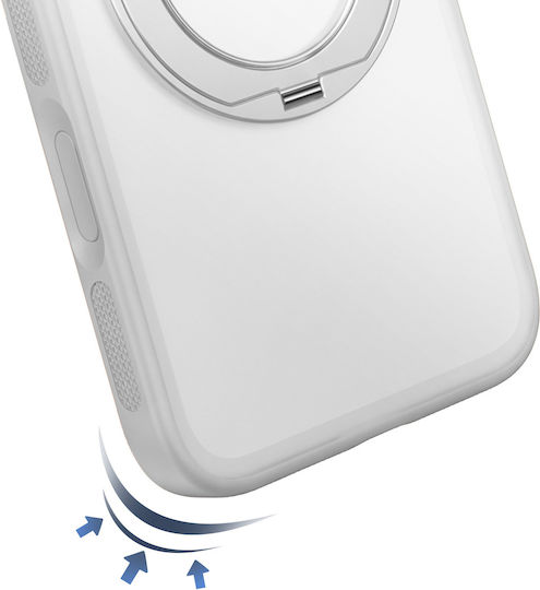 Pango Magsafe Case Iphone 18 Pro Translucent Back Rotating Ring White