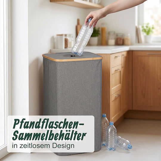 Relaxdays Coș de Reciclare din Plastic 100 l Gri