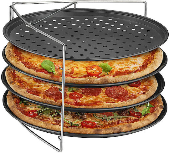 Relaxdays Tăvi de Copt Perforate din Aluminiu 4 Bucăți