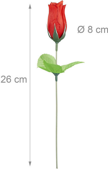 Relaxdays Artificial Roses Set 48 Red Green