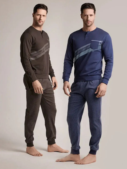 Infioreuomo Зимна Мъжка Пижама Тъмносиня
