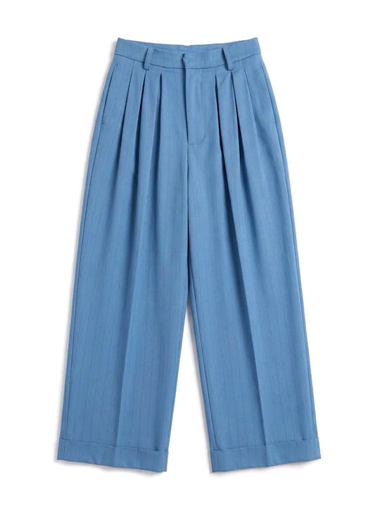 Damenhose mit Hohem Bund Blau