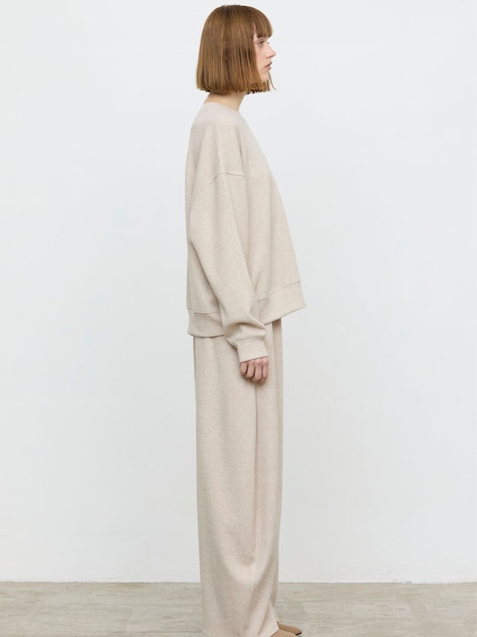 Women's Palazzo Trousers with Elastic Beige Mele