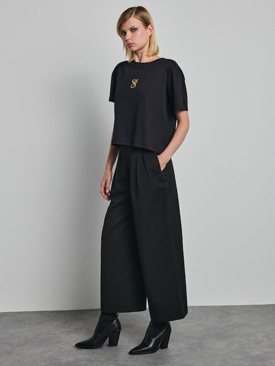 Sarah Damen Stoffhose Schwarz