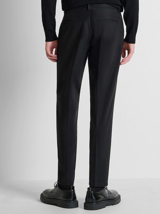 Мъжки Еластичен Панталон със Slim Fit Кройка Черен