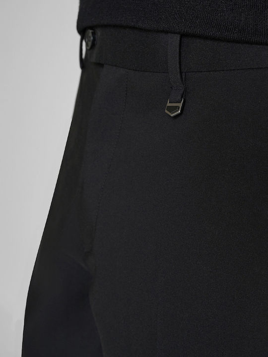 Мъжки Еластичен Панталон със Slim Fit Кройка Черен