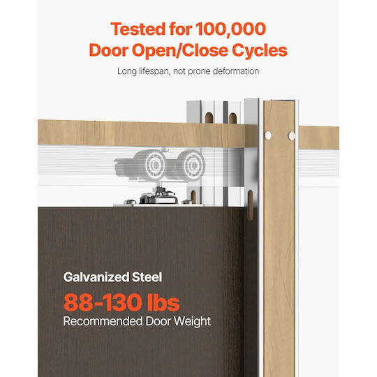 Vevor Sliding Door Mechanism 91.44 cm Brown
