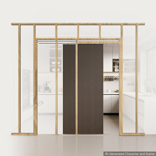 Vevor Sliding Door Mechanism 142.24cm Brown