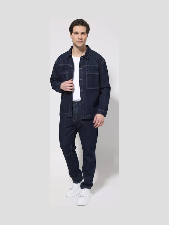 Blugi Bărbați Regular Fit Albastru Închis