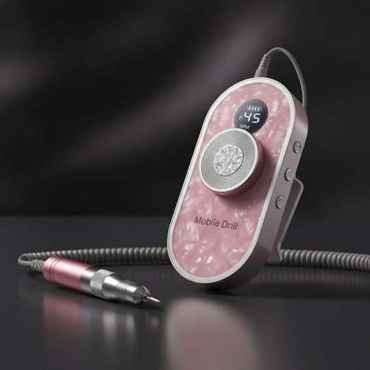 Battery-Powered Nail Drill Purple with 45000 Revolutions per Minute