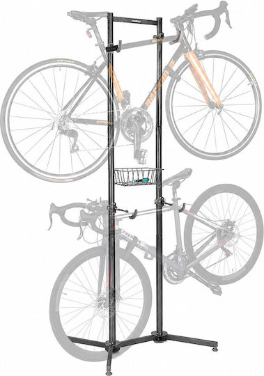 Relaxdays Bicycle Stand Basket Adjustable Black-grey 210x75x61 Cm