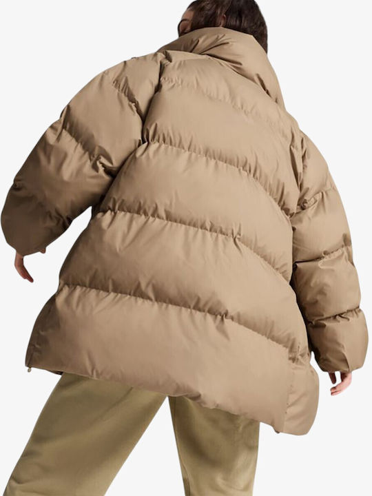 Дамско зимно Puffer яке Beige
