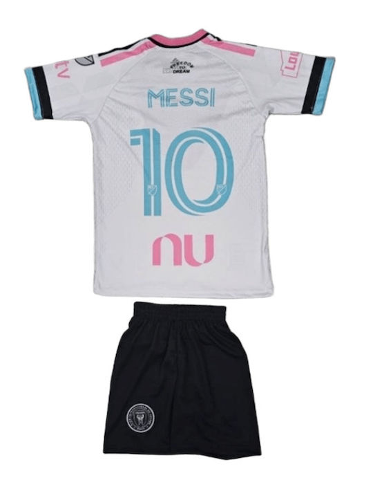 Παιδικό Σετ Ποδοσφαίρου Messi Inter Miami 2026-2027 Λευκή Balón De Oro White Unisex Παιδικά Ab203